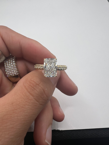 2.96ct lab radiant engagement ring