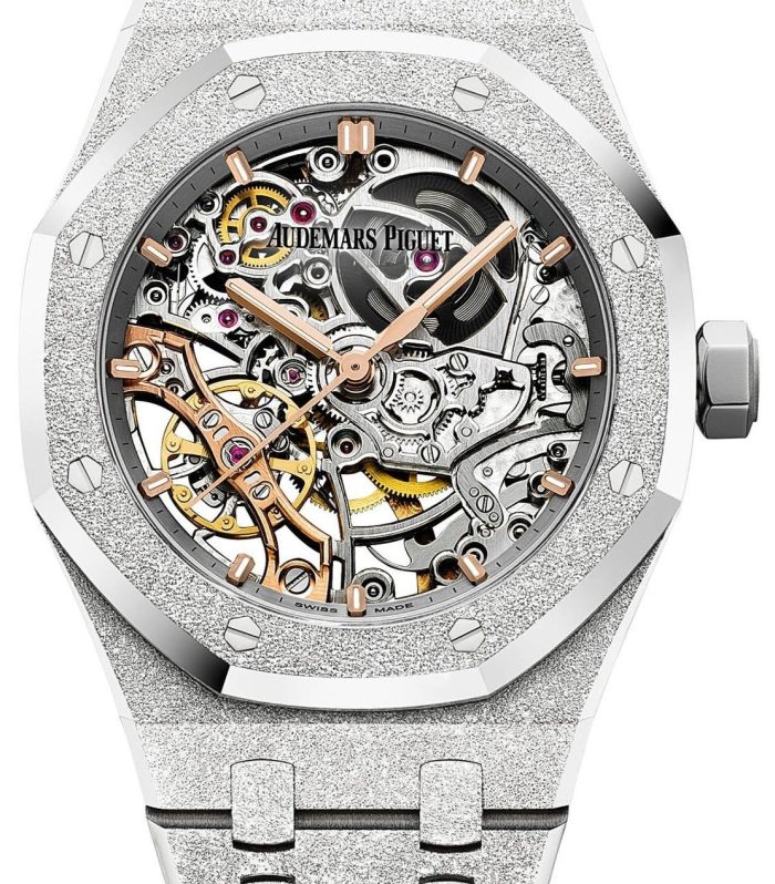 Audemars Piguet ROYAL OAK DOUBLE BALANCE WHEEL OPENWORKED Frosted Skeleton 37mm (Ref # 15466BC.GG.1259BC.01)