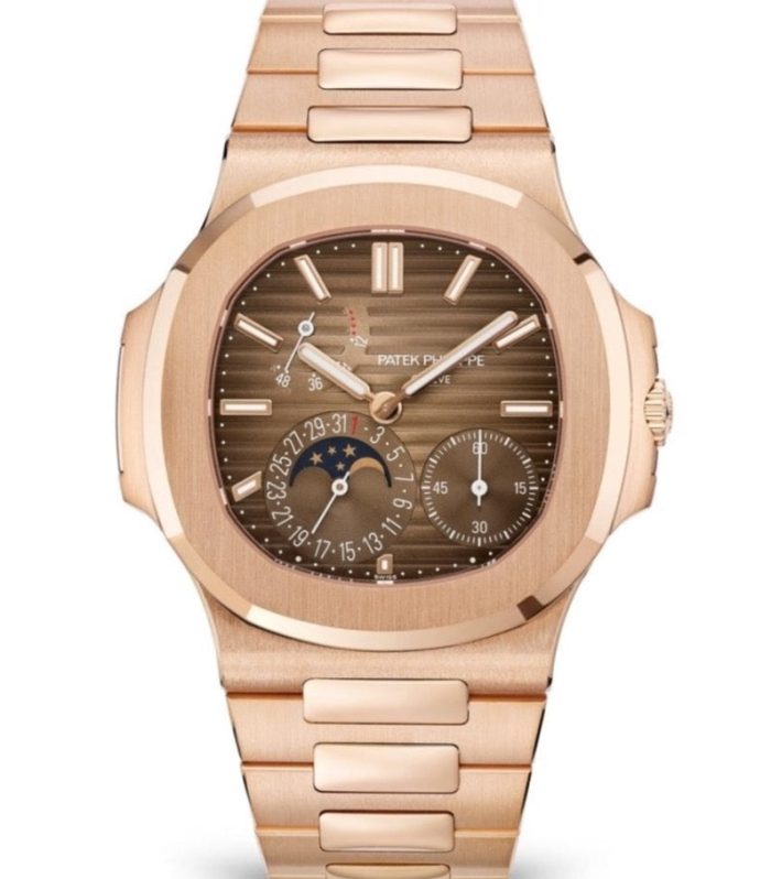 Patek Philippe Nautilus Moon Phase Rose Gold 40mm Brown Black Dial 5712/1R-001