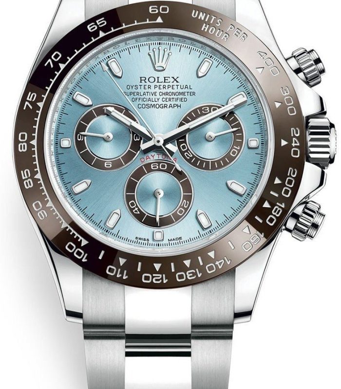 Rolex 950 Platinum Cosmograph Daytona 40 Watch - Ice Blue Index Dial (Ref # 116506)