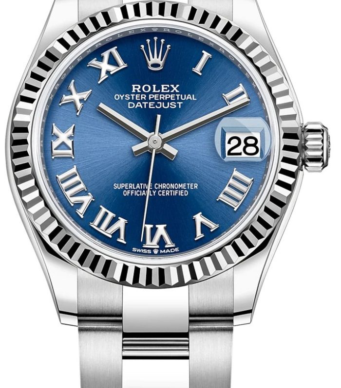 Rolex Datejust 31 White Gold and Steel Watch - Fluted Bezel - Oyster Bracelet (Ref# 278274-0033)