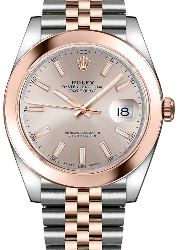 Rolex Datejust 41 Two-Tone Stainless Steel and Rose Gold/ Sundust Index Dial/ Smooth Bezel/ Jubilee Bracelet (Ref#126301)