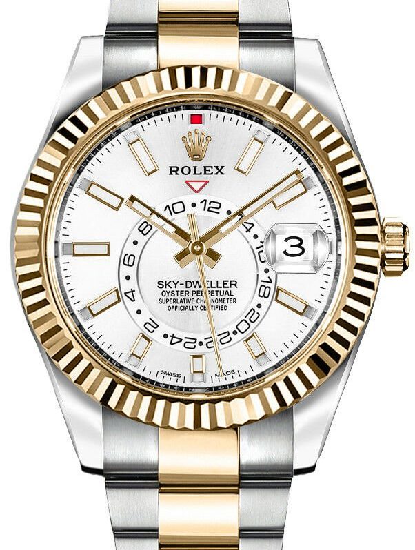Rolex Sky-Dweller - Two-Tone Yellow Gold & Stainless Steel - White Index Dial (Ref# 326933)