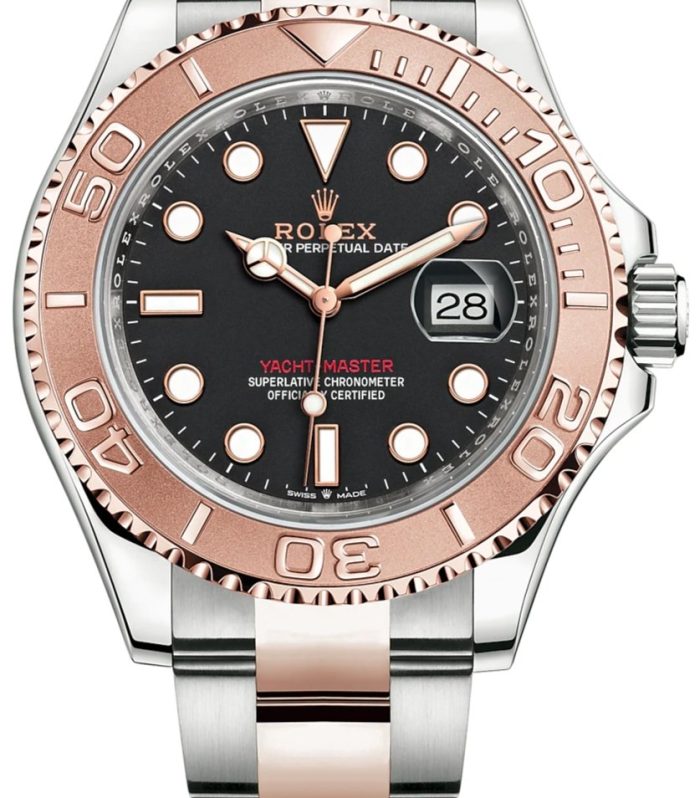 Rolex Steel and Everose Gold Rolesor Yacht-Master 40 Watch Black Dial (Ref #126621)