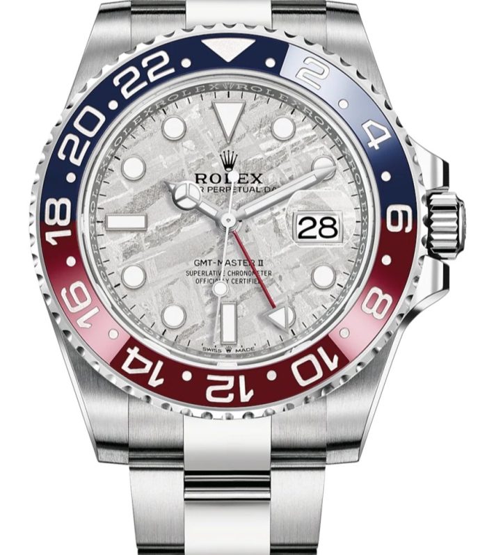 Rolex White Gold GMT-Master II 40 Watch - Blue and Red Pepsi Bezel - Meteorite Dial - Oyster Bracelet (Ref # 126719BLRO )